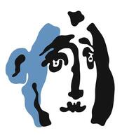 abstract silhouette of human expression inspiration from picasso vector