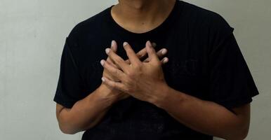 Trust me, i can give you support young man studying sign language photo