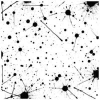 Black Ink Splash Pattern with Radiating Dots vector
