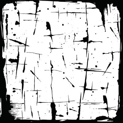 Textured Black and White Ink Splatter and Line Grid Design