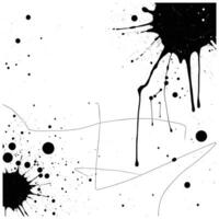 Black Ink Splash Composition with Fluid Lines vector