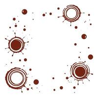 Brown Paint Splash and Circle Design on White Background vector