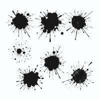 Dynamic Black Ink Splash and Spot Collection on Light Background vector