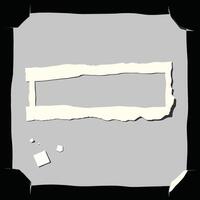 Cut-Out Paper Frame with Gray Background and Torn Edges vector