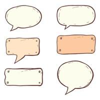 Set of Colorful Hand-Drawn Speech Bubbles with Decorative Edges vector