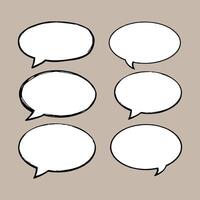 Set of Hand-Drawn Speech Bubbles on Neutral Background vector