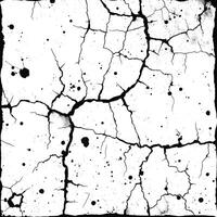 Cracked Surface Texture with Ink Splatter Design vector