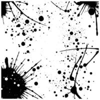 Abstract Black Ink Splash Design with Circular Patterns vector