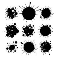 Bold Black Ink Splash and Blob Collection on White Background vector