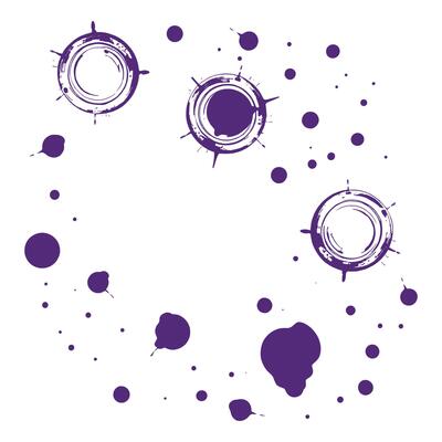 Purple Circular Splash and Dot Artwork