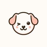 A cute dog face with a big smile vector