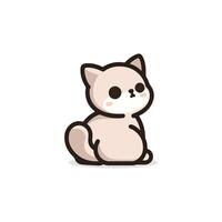 A cute little cat sitting down on a white background vector