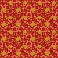Seamless pattern with golden circles on red background. illustration. vector