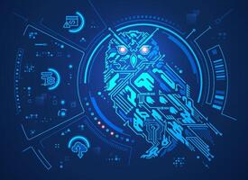 concept of cyber security metaphor, graphic of cyber owl with futuristic element vector