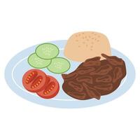 Freshly cooked Filipino meal called Tapsilog vector
