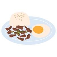 breakfast, lunch, or dinner served TAPSILOG vector