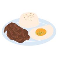 Beef Tapa, Tapsilog is Filipino Traditional Beef vector