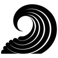 Stylized black wave icon in a minimalistic design, perfect for representing water, ocean themes, or abstract art concepts. vector
