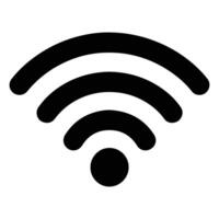 A black and white icon of a WiFi symbol with a lock, indicating secured wireless internet connection. vector