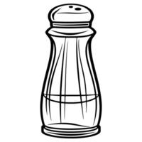 Silhouette of a salt shaker in black and white, ideal for culinary and kitchen-related designs. vector