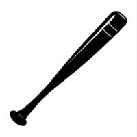 Simple black and white illustration of a baseball bat, showcasing its sleek design and minimalistic style. vector