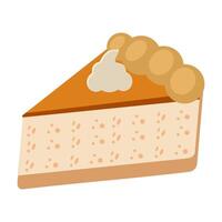 Pumpkin Pie Slices with Cream, pumpkin pie illustrations, including cream slices, covered pies, and whole pies. Suitable for various purposes such as printed products, merchandise vector