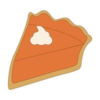 Pumpkin Pie Slices with Cream, illustration of pumpkin pie, including slices of cream. Suitable for various purposes such as printed products, merchandise vector