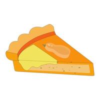 Pumpkin Pie slice with Layers, illustration of pumpkin pie, including slices of cream, covered pie and whole pie. Suitable for a variety of purposes such as printed products, merchandise vector