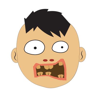 Zombie face glared Expressions illustration, cartoon zombie faces with different emotions