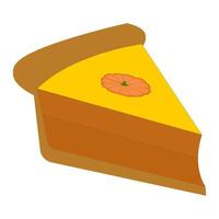 Pumpkin Pie with Layers and Cream, illustration of pumpkin pie, covered pie and whole pie. Suitable for a variety of purposes such as printed products, merchandise vector