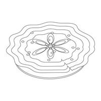 Pumpkin pie whole thin line art icon for food apps and websites on white background, editable stroke. Line art icon of a pie thanksgiving dessert illustration graphic outline vector