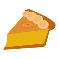 Pumpkin Pie with Layers and Cream, illustration of pumpkin pie, including slices of cream, covered pie and whole pie. Suitable for a variety of purposes such as printed products, merchandise vector