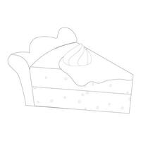 Pumpkin pie slice thin line art icon for food apps and websites on white background, editable stroke. Line art icon of a pie thanksgiving dessert illustration graphic. vector