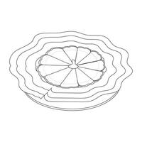 Illustration of Pumpkin pie whole thin line art icon for food apps and websites on white background, editable stroke. Line art icon of a pie thanksgiving dessert illustration graphic. vector