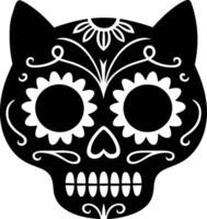 Day of the dead cat skull vector