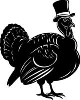 A turkey wearing a top hat and a bow tie vector