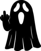 A ghost with a hand up and a finger pointing vector