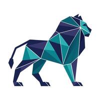 Majestic Angular Lion Geometric Power vector