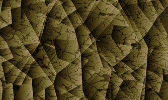 Abstract mosaic triangle polygonal iridescent shapes. yellow gold crack background. vector