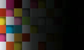 Colorful mosaic block background. abstract square on dark background. vector