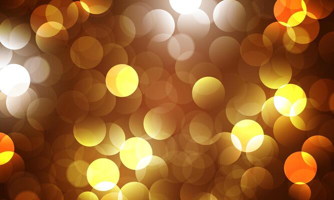 Abstract gold light dark background with bokeh effect. soft light circle blur.