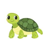 a cartoon turtle walking while smiling vector