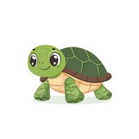 A green turtle kid smiling with teary eyes vector