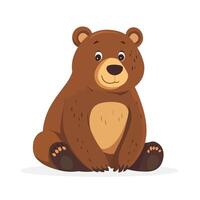 Smiling bear with rounded ears vector