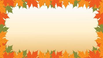 Autumn frame. Autumn background with red, yellow, and green maple leaves. illustration. Autumn frame is perfect for prints, flyers, banners, invitations, promotions and more. vector