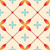 Gradient floral tile design forms an abstract pattern background. Colorful geometric flowers seamless repeat pattern background. vector