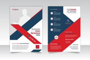 Modern conference colorful 2 side design template, Meeting flyer design, Multipurpose flyer template vector