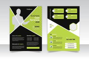 Training flyer template design and conference a4 template design with 2 page design vector