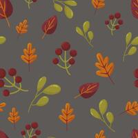 Pattern with autumn elements. Colorful branches. Perfect for greeting cards, textile, kids backgrounds and scrapbooking vector