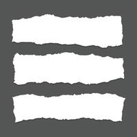 Torn ripper paper sheet textures set vector